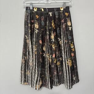 Cotelac Skirt 0 US 4 Black Pleated Pull On Whimsical Retro Artsy Parisian Chic